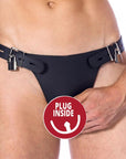 Double Leather Brief With Penis Hold And Dildo - Rapture Works