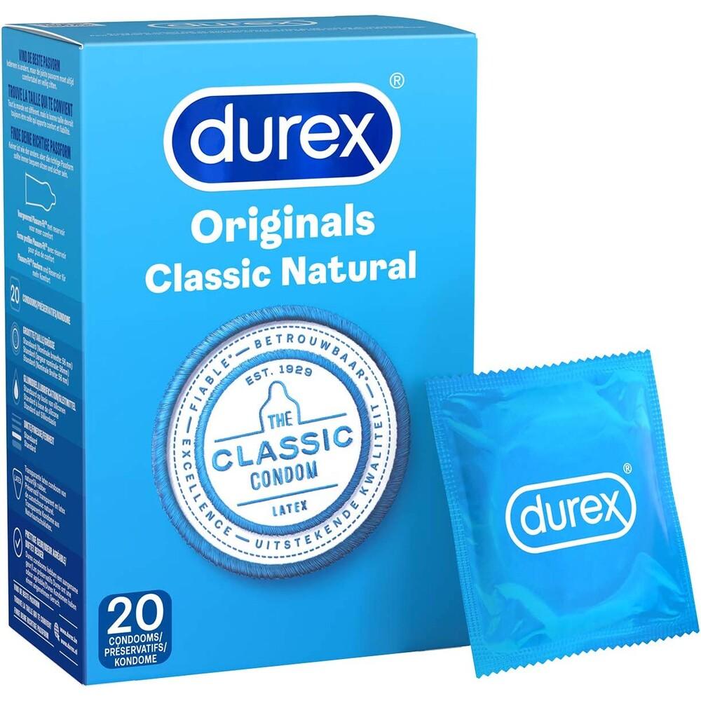 Durex Originals Classic Natural Condoms 20 Pack - Rapture Works