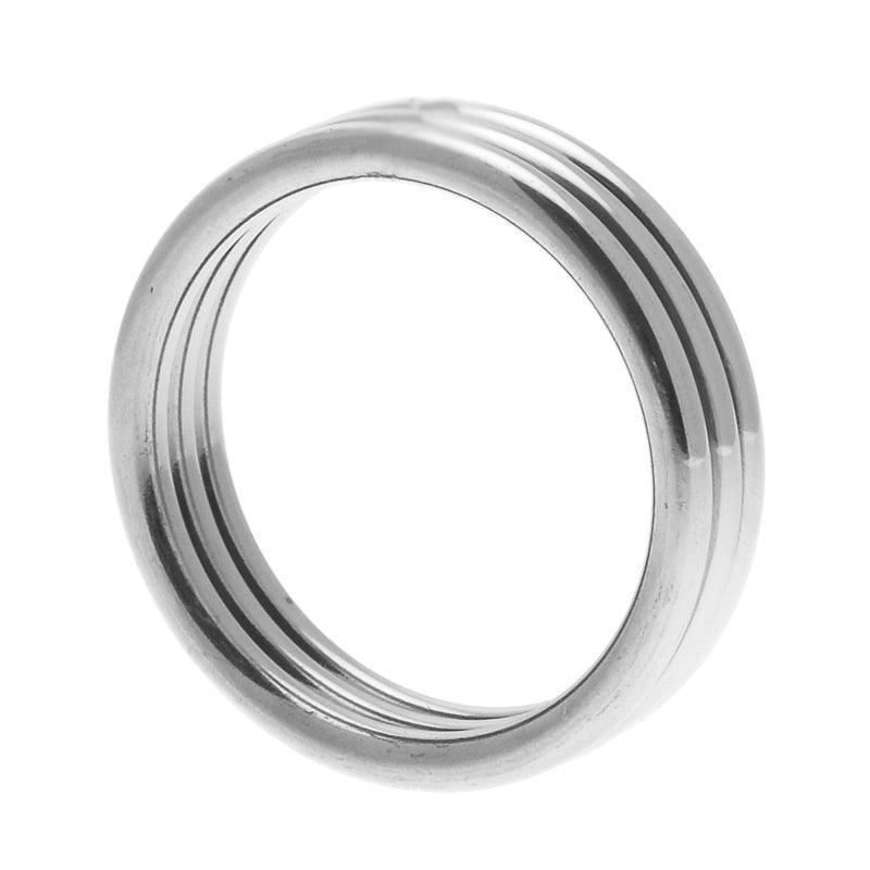 Echo Stainless Steel Triple Cock Ring ML - Rapture Works