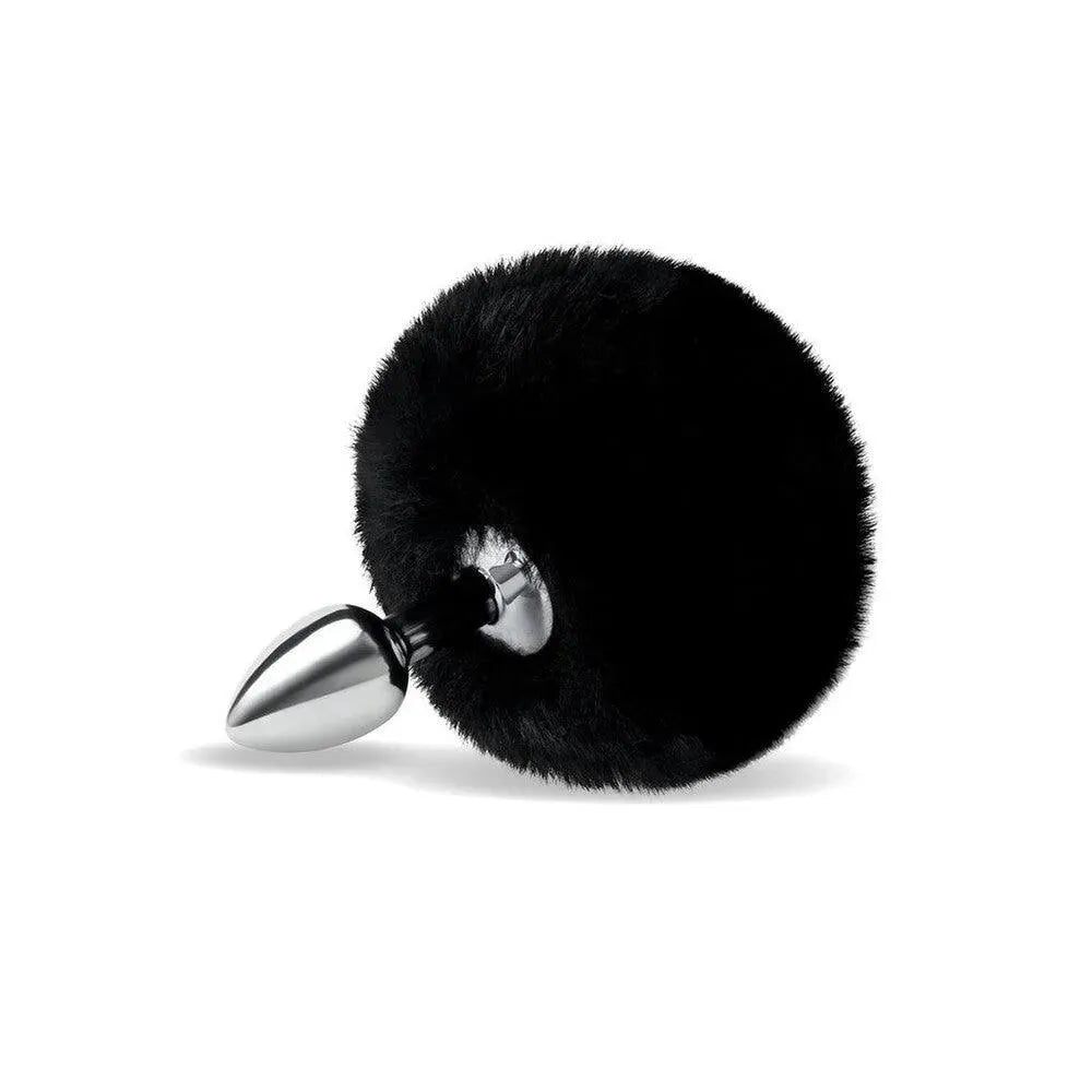 Furry Tales Black Bunny Tail Butt Plug - Rapture Works