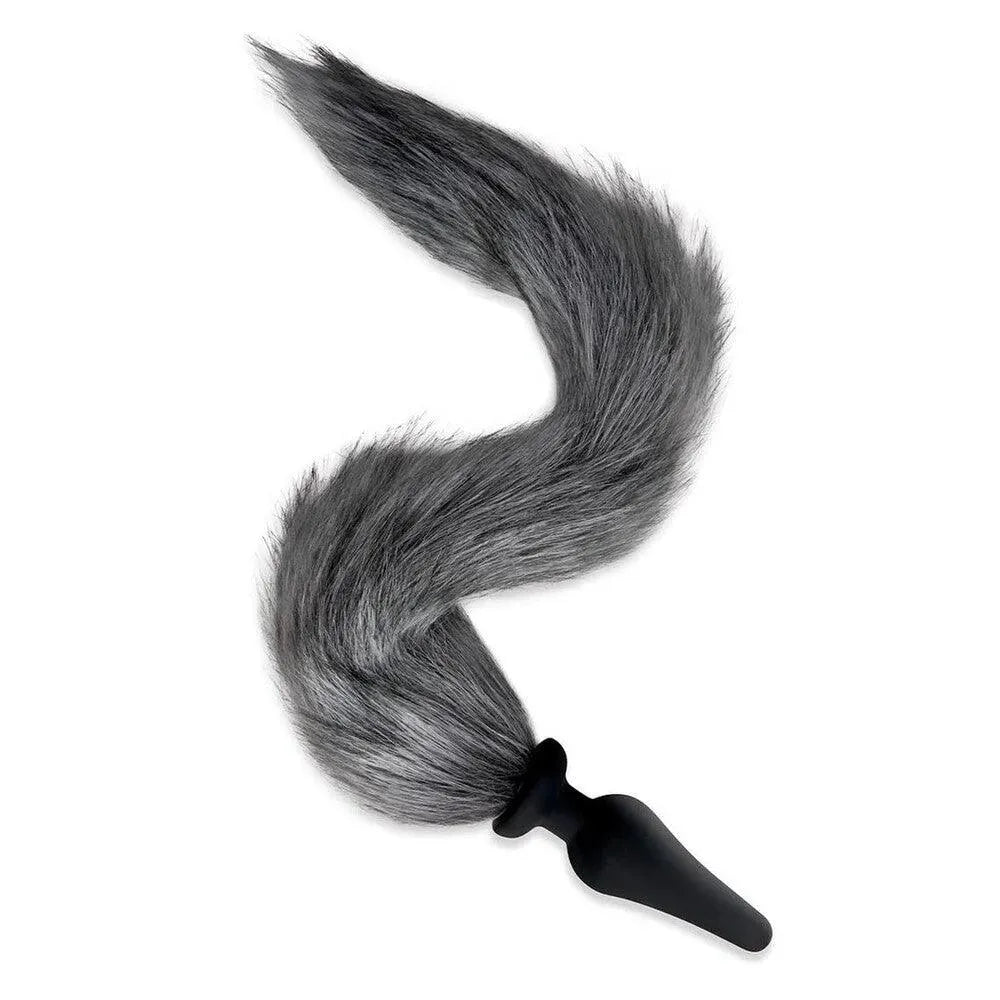 Furry Tales Grey Foxtail Butt Plug - Rapture Works