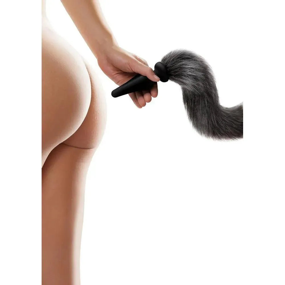 Furry Tales Grey Foxtail Butt Plug - Rapture Works