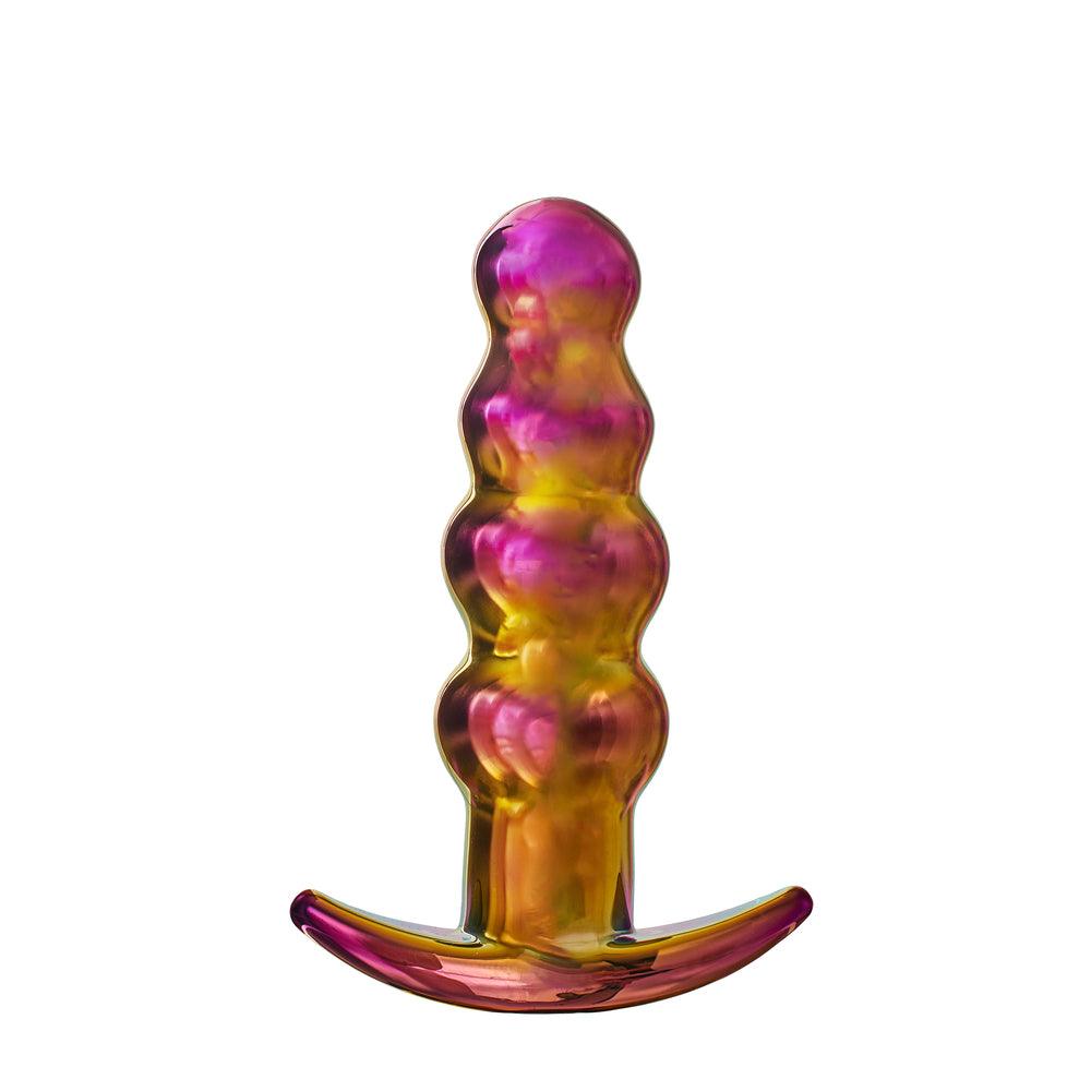 Glamour Glass Remote Control Beaded Butt Plug - Rapture Works