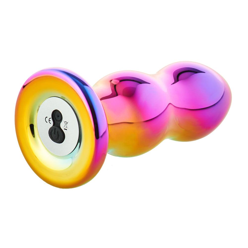 Glamour Glass Remote Control Curved Butt Plug - Rapture Works