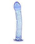 Glass Dildo With Blue Spiral Design - Rapture Works