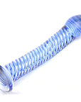 Glass Dildo With Blue Spiral Design - Rapture Works