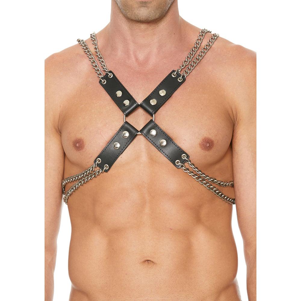 Heavy Duty Leather And Chain Body Harness - Rapture Works