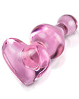 Icicles No.75 Pink Heart Glass Butt Plug - Rapture Works