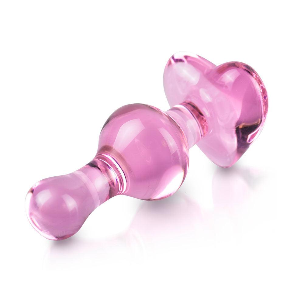 Icicles No.75 Pink Heart Glass Butt Plug - Rapture Works