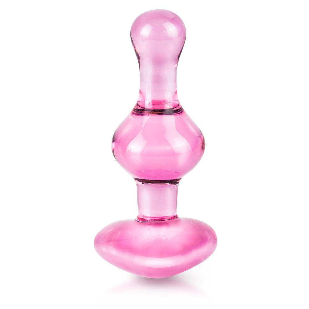 Icicles No.75 Pink Heart Glass Butt Plug - Rapture Works