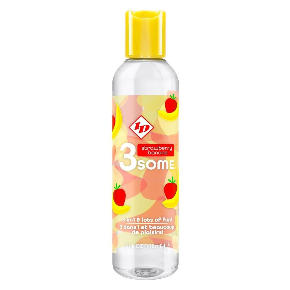 ID 3some Strawberry Banana 3 In 1 Lubricant 118ml - Rapture Works