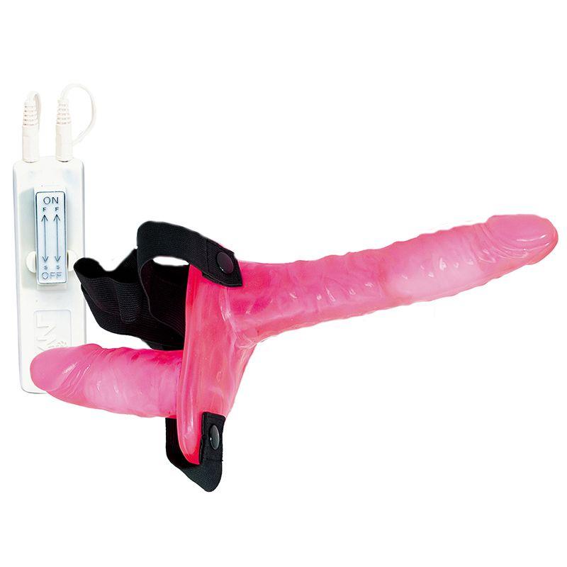 Joyride Pink Duo Double Penis Vibrating Dildo Strap On - Rapture Works