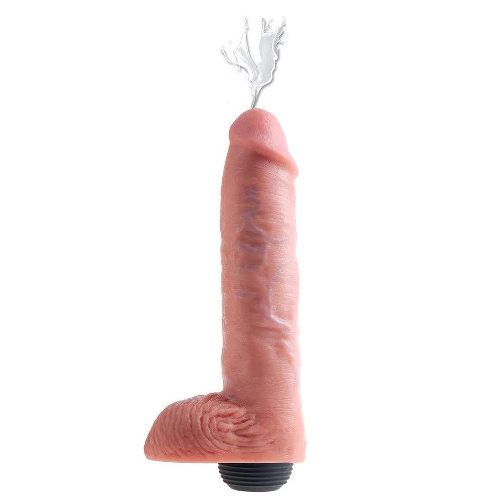 King Cock 11 Inch Squirting Cock With Balls Flesh - Rapture Works