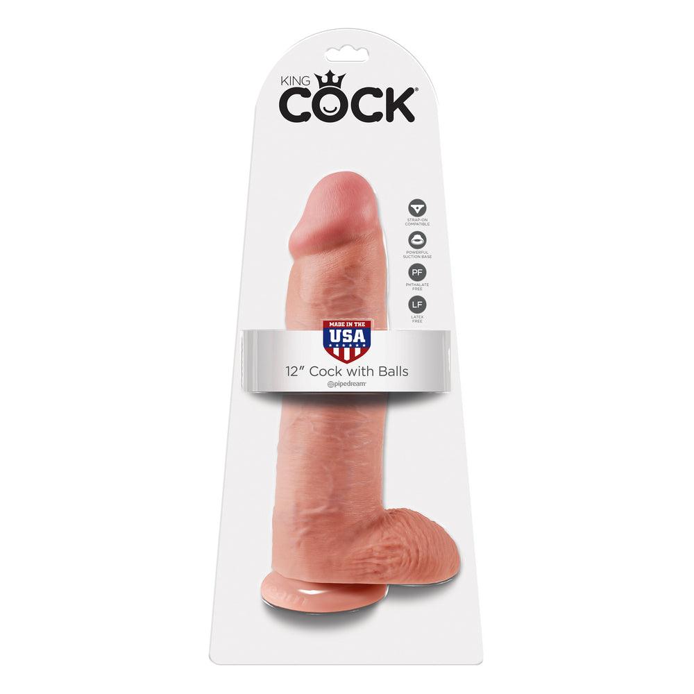 King Cock 12 Inch Cock Dildo With Balls - Rapture Works