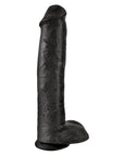 King Cock 15 Inch Cock with Balls Black - Rapture Works