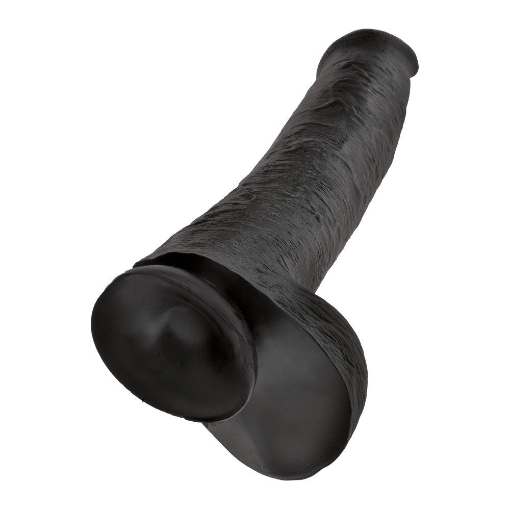 King Cock 15 Inch Cock with Balls Black - Rapture Works