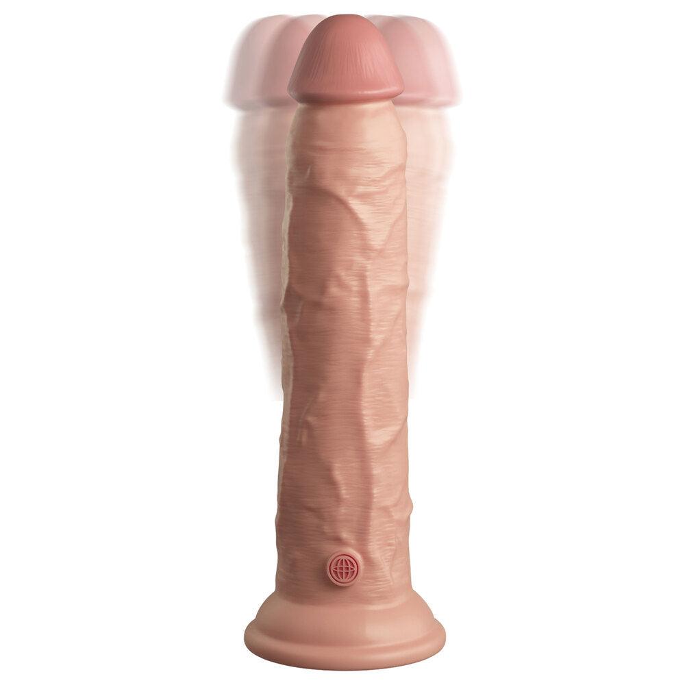 King Cock Elite 9 Inch Dual Density Vibrating Cock Flesh Pink - Rapture Works