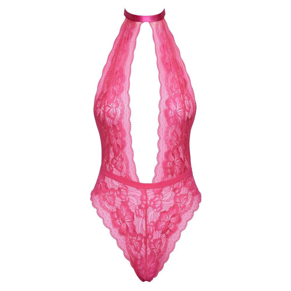 Kissable Halterneck Lace Body Pink - Rapture Works