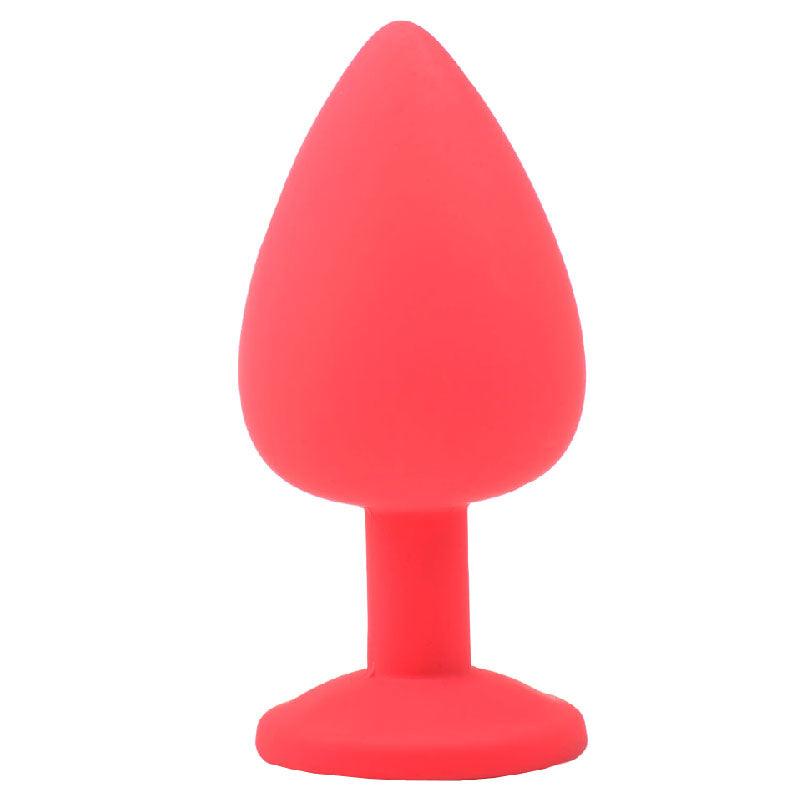 Large Red Jewelled Silicone Butt Plug - Rapture Works