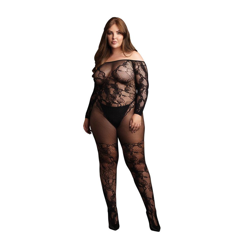 Le Desir Bodystocking With Off Shoulder Long Sleeves - Rapture Works