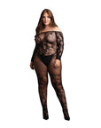 Le Desir Bodystocking With Off Shoulder Long Sleeves - Rapture Works