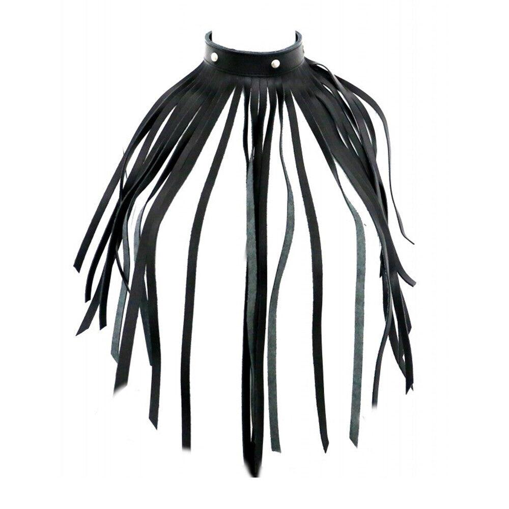 Leather Fringe Necklace Collar - Rapture Works