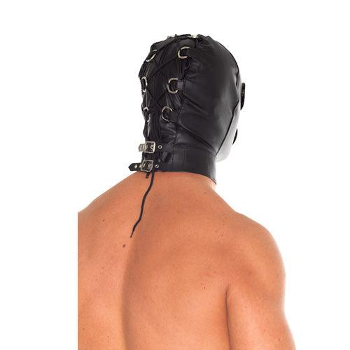 Leather Full Face Mask With Detachable Blinkers - Rapture Works