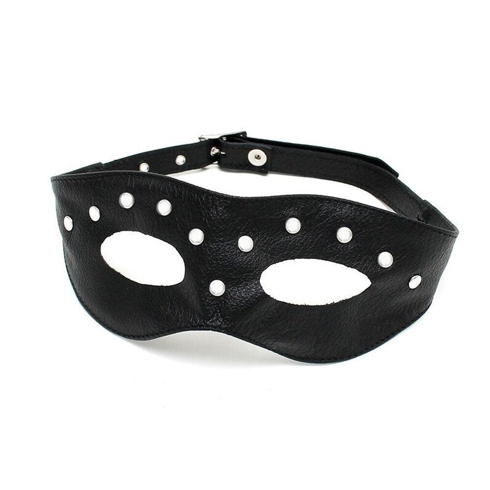 Leather Open Eye Mask With Rivets - Rapture Works