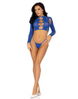 Leg Avenue Crop Top and G-String Blue UK 6 to 12 - Rapture Works