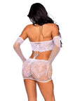 Leg Avenue Lace Tube Dress and Gloves White UK 6 to 12 - Rapture Works
