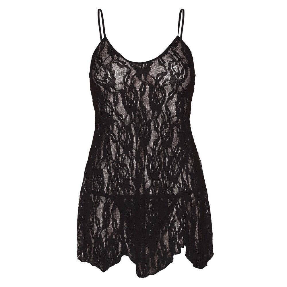 Leg Avenue Rose Lace Flair Chemise Black UK 14 to 18 - Rapture Works