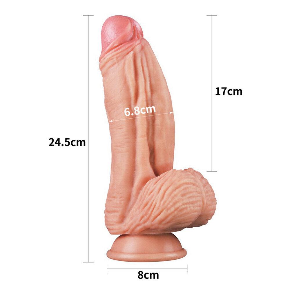 Lovetoy 10 Inch Dual Layered Silicone Cock - Rapture Works