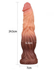 Lovetoy 9.5 Inch Dual Layered Silicone Cock Flesh Brown - Rapture Works