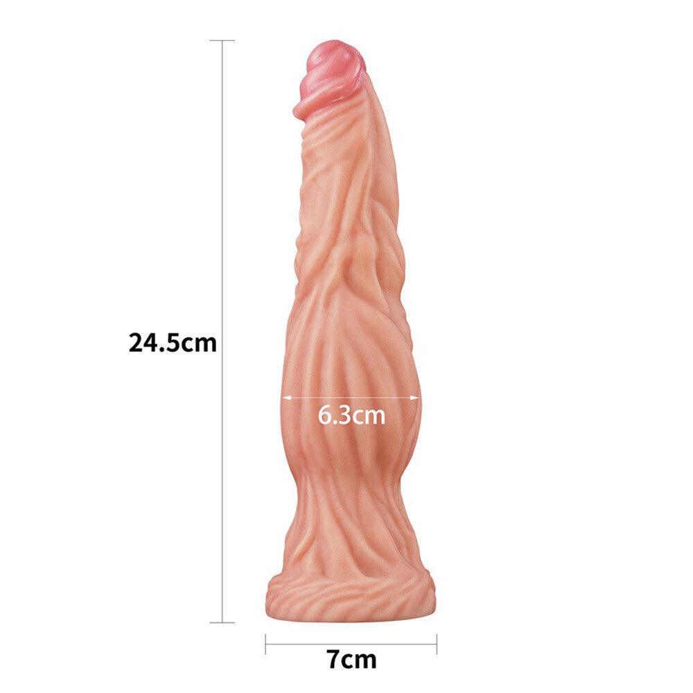 Lovetoy 9.5 Inch Dual Layered Silicone Cock Flesh Pink - Rapture Works