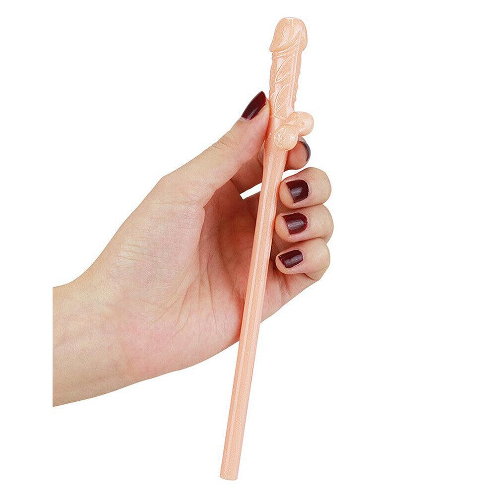 Lovetoy Pack Of 9 Willy Straws Flesh Pink - Rapture Works