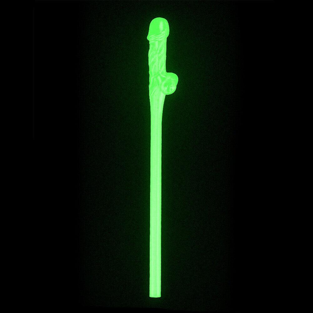 Lovetoy Pack Of 9 Willy Straws Glow In The Dark - Rapture Works