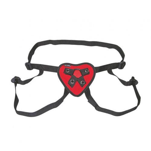 Lux Fetish Red Heart Strap On Harness - Rapture Works
