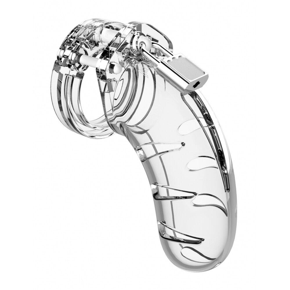 Man Cage 03 Male 4.5 Inch Clear Chastity Cage - Rapture Works