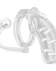 Man Cage 11 Male 4.5 Inch Clear Chastity Cage With Anal Plug - Rapture Works