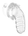 Man Cage 12 Male 5.5 Inch Clear Chastity Cage With Anal Plug - Rapture Works