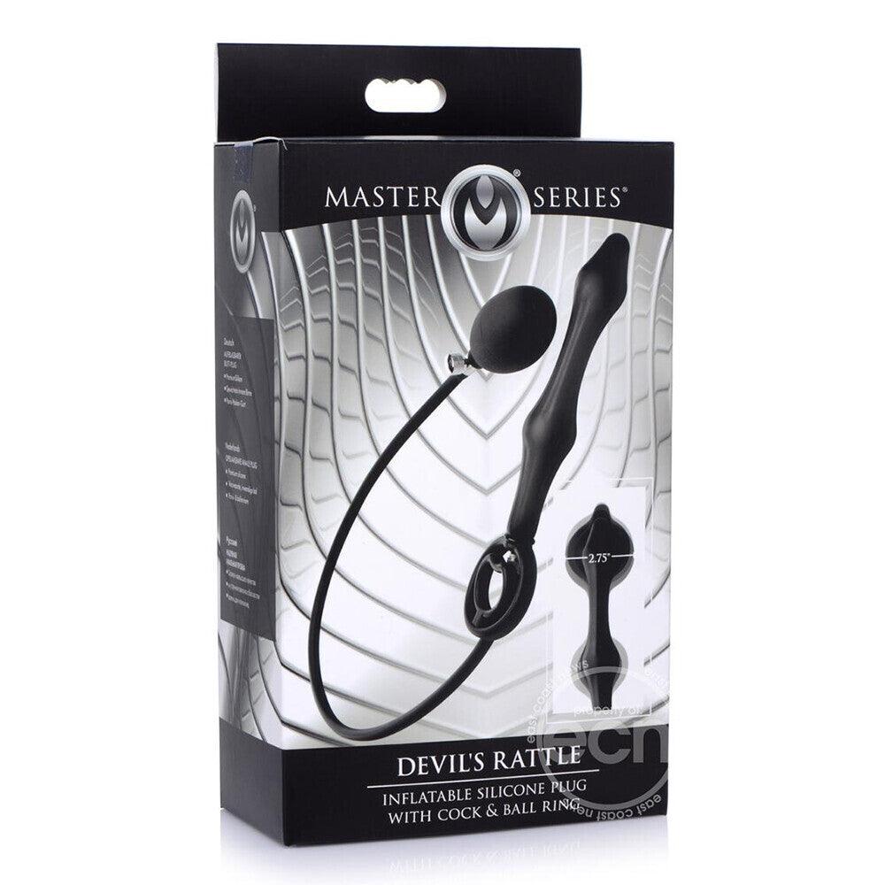 Master Series Devils Rattle Inflatable Anal Plug With Cock Ring - Rapture Works