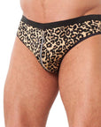 Mens Animal Print Briefs With Zipper - Rapture Works