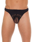 Mens Black G-String With A Net Pouch - Rapture Works