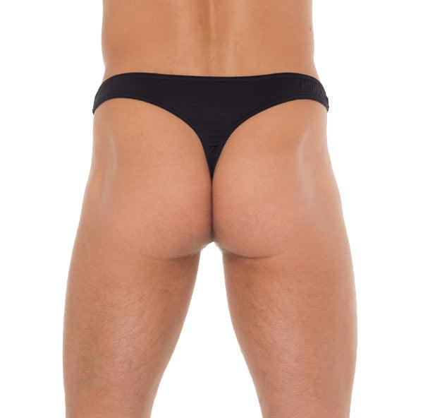 Mens Black G-String With A Net Pouch - Rapture Works