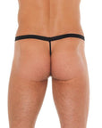 Mens Black G-String With Leopard Print Pouch - Rapture Works