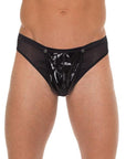 Mens Black G-String With PVC Pouch - Rapture Works