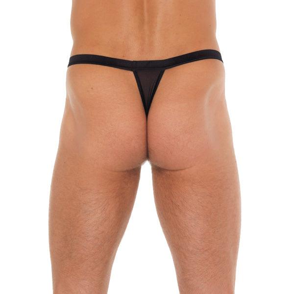 Mens Black G-String With Red Pouch - Rapture Works