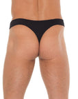 Mens Black G-String With Zipper On Pouch - Rapture Works