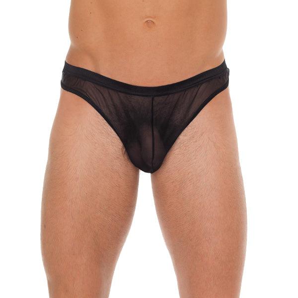 Mens Black Mesh G-String - Rapture Works