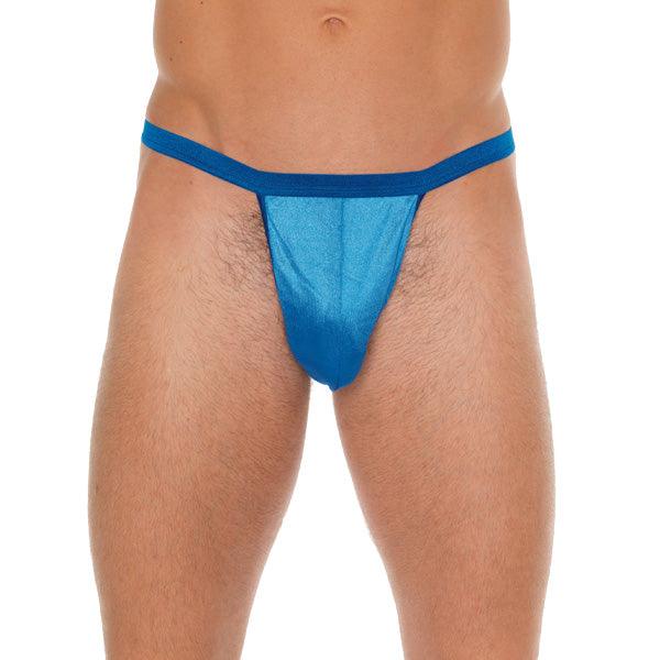 Mens Blue G-String With Pouch - Rapture Works